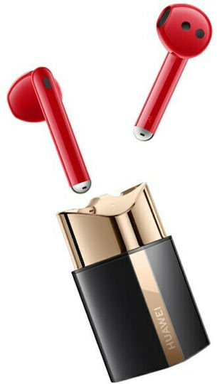 Huawei FreeBuds Lipstick Bluetooth Handsfree Ακουστικά με Αντοχή στον Ιδρώτα και Θήκη Φόρτισης Κόκκινα