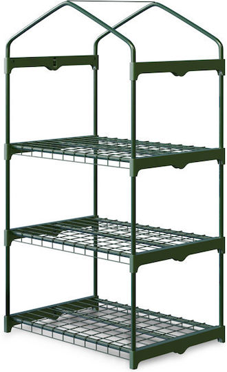Plonos 4921 Greenhouse House Type with Metal Frame and Shelves 0.69x0.49x1.25m