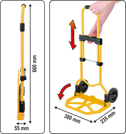 Vorel Transport Trolley Retrieved from Foldable for Weight Load up to 60kg Yellow
