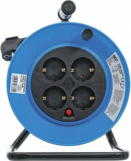 BGS Technic Extension Reel Cord 3 x 1.5mm²/15m Blue