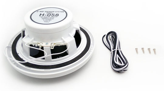 Hasda Set difuzoare marine Impermeabile 6.5" cu 120W RMS Alb