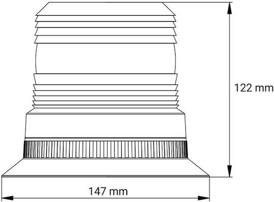 AMiO Φάρος Αυτοκινήτου LED 12 / 24V Αδιάβροχος 4cm με Πορτοκαλί Φωτισμό