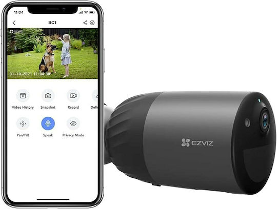 Ezviz BC1C IP Surveillance Camera Wi-Fi Full HD+ 4MP Waterproof Battery Powered with Two-Way Communication and Lens 2.8mm