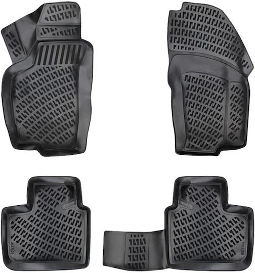 Rizline Set of Front and Rear Mats 4pcs Tray Type for Alfa Romeo Alfa 156 1997-2007 Black