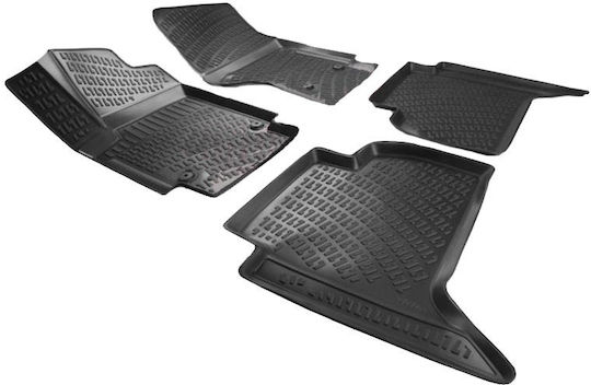 Rizline Set of Front and Rear Mats 4pcs Tray Type for Volkswagen Amarok 2010 Black