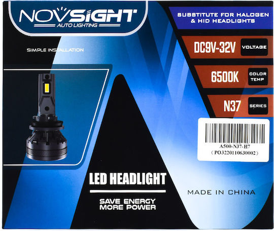 NovSight Lamps Car N37 H4 LED 6500K Cold White 12-24V 120W 2pcs