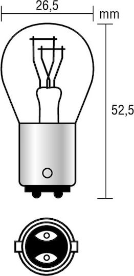 Lampa Λάμπες Αυτοκινήτου P21/5W-BAY15D-1157 24V 2τμχ