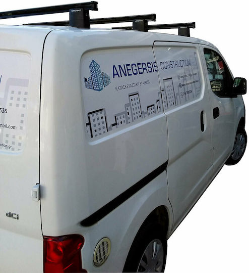 Nordrive Dachstangen Metallisch für Nissan NV200 (mit Dachträgerfüßen) Schwarze