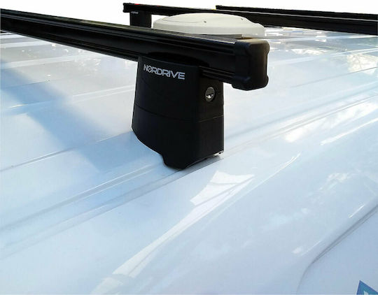 Nordrive Dachstangen Metallisch für Nissan NV200 (mit Dachträgerfüßen) Schwarze