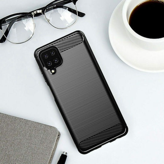 Forcell Carbon Back Cover Silicone Black (Galaxy A12)