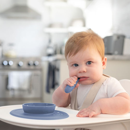 Ezpz Feeding Set Tiny made of Silicone Blue 3pcs