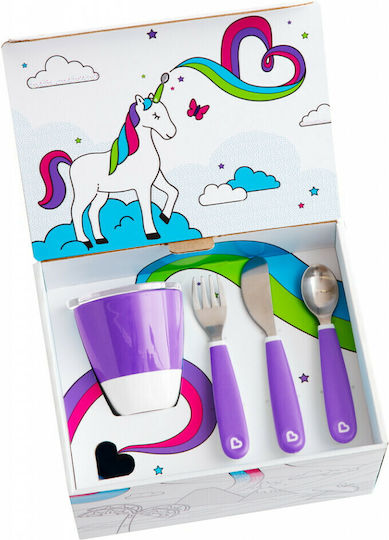 Munchkin Feeding Set Splash made of Plastic with Non-Slip Base Purple 7pcs 51915