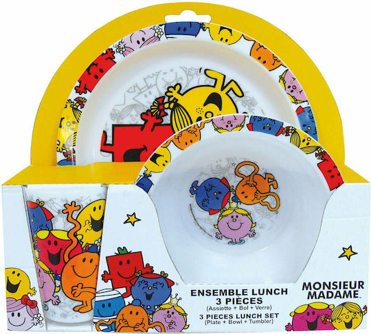 Ango Σετ Φαγητού Mr. Men & Little Miss από Πλαστικό Πολύχρωμο 3τμχ για 6+ μηνών