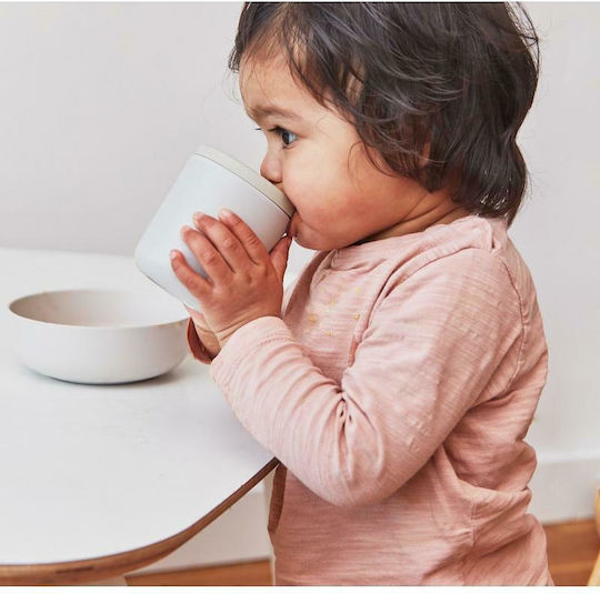 Ekobo Σετ Φαγητού Yummy Mini από Bamboo με Αντιολισθητική Βάση Λευκό 3τμχ