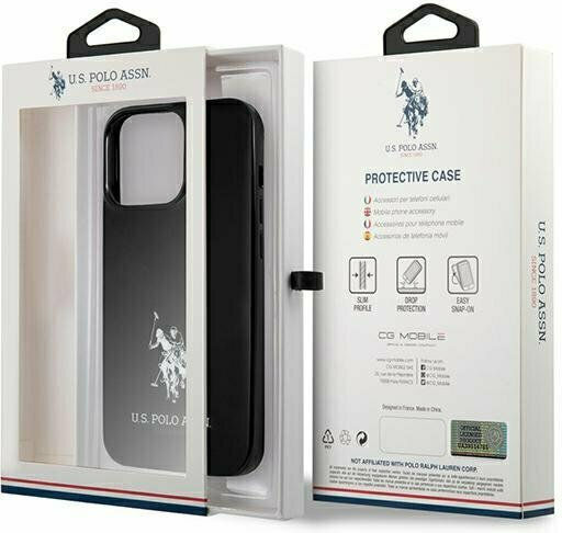 U.S. Polo Assn. Horses Logo Back Cover Πλαστικό Μαύρο (iPhone 13 Pro)