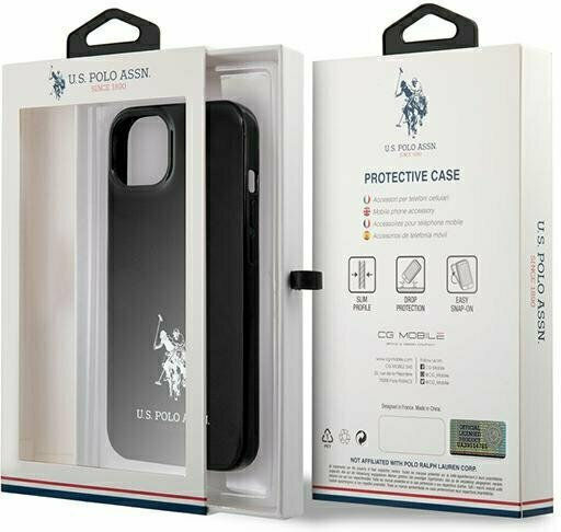 U.S. Polo Assn. Horses Logo Back Cover Plastic Black (iPhone 13 mini)