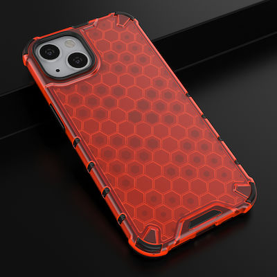 Hurtel Honeycomb Armor Silicone Back Cover Durable Red (iPhone 13)