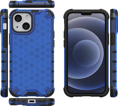 Hurtel Honeycomb Armor Silicone Back Cover Durable Blue (iPhone 13 mini)