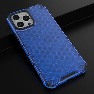 Hurtel Honeycomb Armor Задна корица Силикон Устойчив на удар Син (iPhone 13 Pro Max)