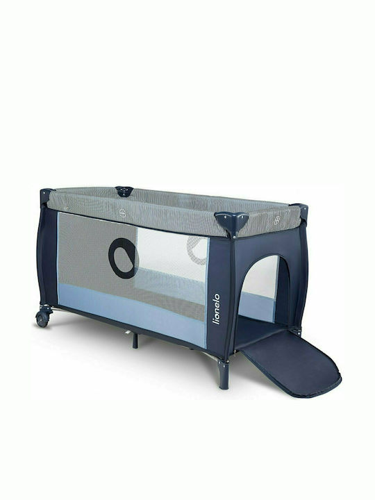 Lionelo Sven Plus Playpen 2 Levels with Changing Table & Mattress Navy Blue 127x65cm