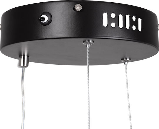 GloboStar Nemesis Κρεμαστό Φωτιστικό Μαύρο LED με Ρυθμιζόμενο Λευκό Φως 31x31εκ.