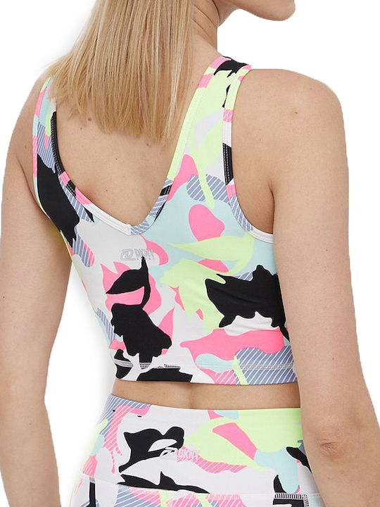 Γυναικείο Crop Top Αμάνικο με V Λαιμόκοψη Yellow/Blue/Pink