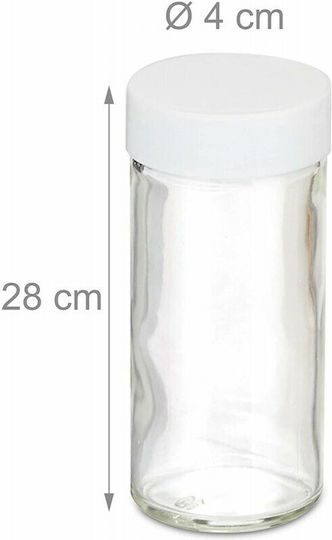 Relaxdays Glass Tabletop Rotating Spice Rack Brown 32pcs