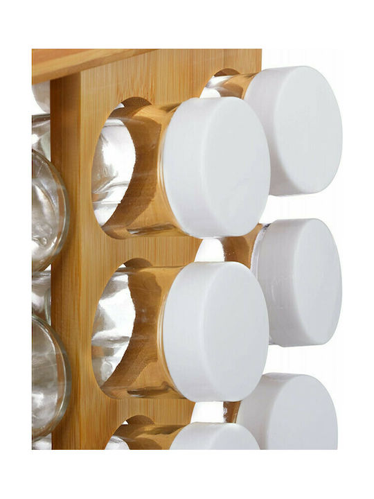 Relaxdays Gewürzbehälter Glas auf drehbarem Ständer Braun 32Stück 32Stück Relaxdays Gewürzbehälter Glas auf drehbarem Ständer Braun 32Stück 32Stück