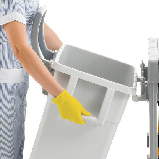 TTS Cleaning Wooden Wheeled Waste Bin 70lt Gray