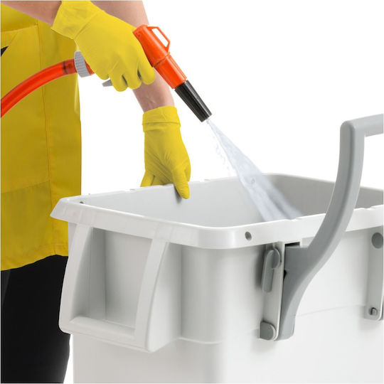 TTS Cleaning Wooden Wheeled Waste Bin 70lt Gray