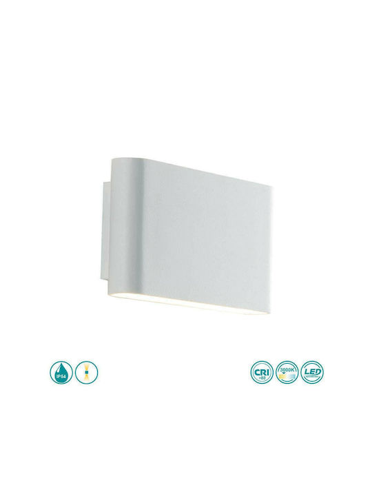 Fan Europe Gamma Wandmontierte Außen-Deckenleuchte LED IP54 5W mit Warmweiß Licht Doppelstrahl 17x9x4εκ.
