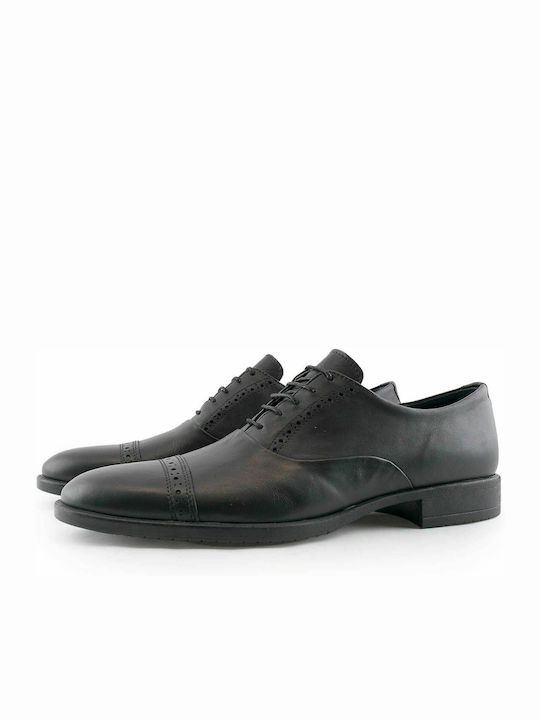 Steve Kommon Men's Leather Oxfords Black