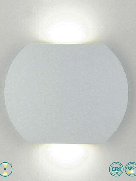 Fan Europe Miura Wandmontierte Außen-Deckenleuchte LED IP54 3W mit Warmweiß Licht Doppelstrahl 16x12.8x3.5εκ.