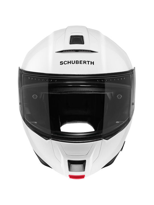 C5 Glossy White Motorcycle Helmet Flip-Up ECE 22.06 1640gr with Pinlock and Sunvisor