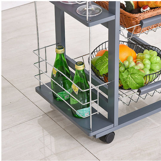HomCom HomCom Küchenwagen Hölzernes 6 Ebenen Graue 47x37x83cm