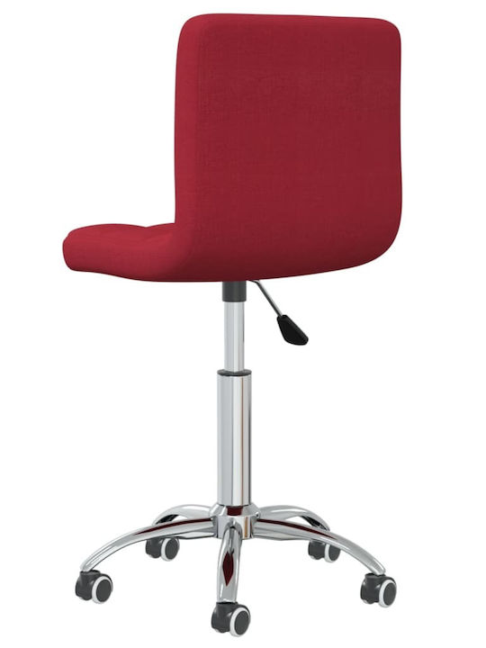 Swivel Visitor Chair with Wheels Μπορντό 40x47x74.5cm