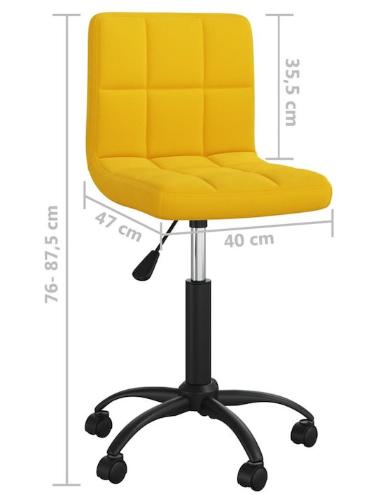 Swivel Visitor Chair with Wheels Μουσταρδί 40x47x76cm