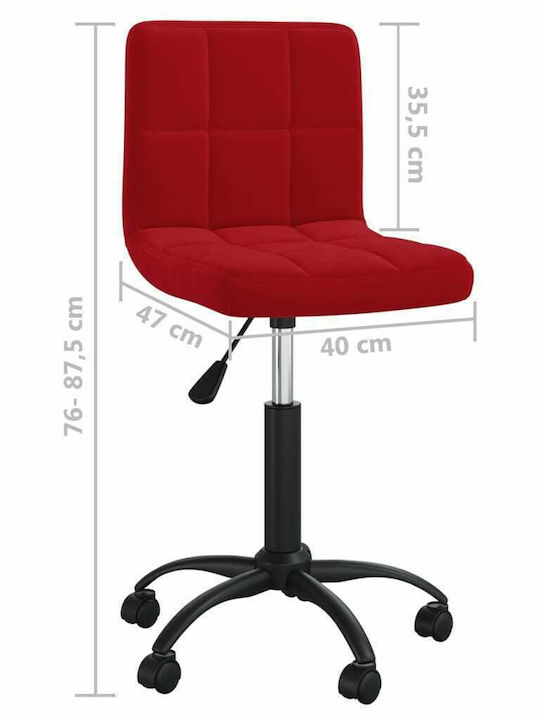 Rotativă Scaun Vizitator cu Roți Roșu 40x47x76cm 1buc