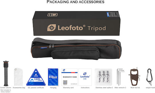Leofoto Leofoto LS-285C Carbon Fiber Camera Tripod Up to 153cm and 10kg Maximum Load