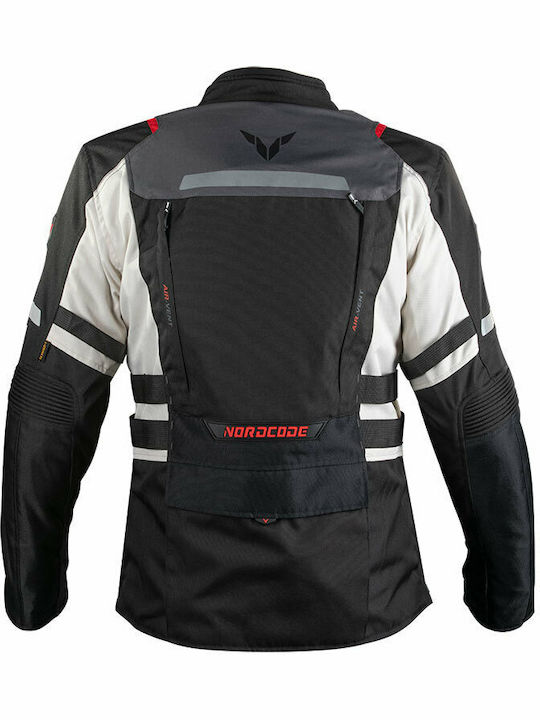 Nordcode Rhyno Oversize Iarnă Bărbătesc Jachetă de Motocicletă Impermeabil Negru/gri