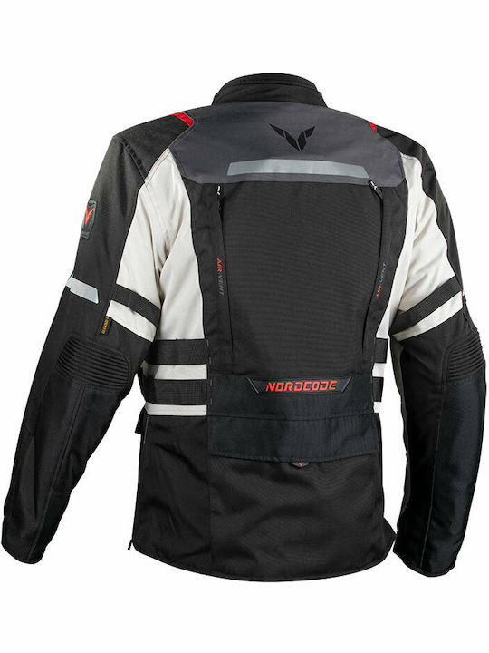 Nordcode Rhyno Oversize Мъжко Мотоциклетно яке Водоустойчив Черно/сиво