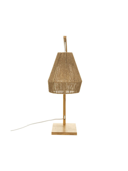 Atmosphera Palm Wood Table Lamp for Socket E27 with Brown Shade and Base