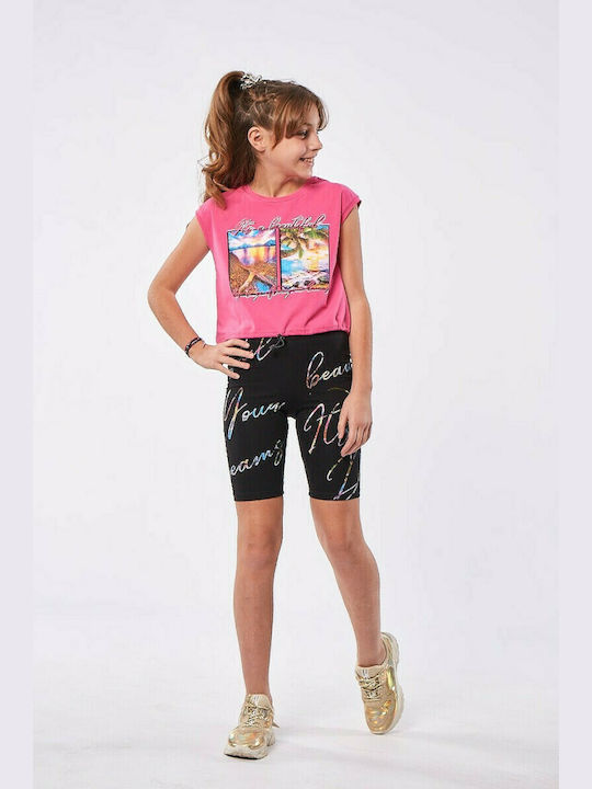 Εβίτα Kids Set with Shorts Summer 2pcs Fuchsia