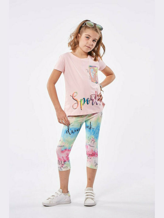 Εβίτα Kids Set with Leggings Summer 2pcs Pink