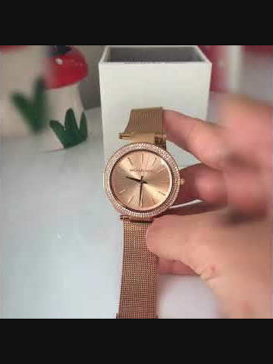 Michael Kors Darci Γυναικείο Ρολόι 39mm Μπαταρίας με Ροζ Χρυσό Μεταλλικό Μπρασελέ