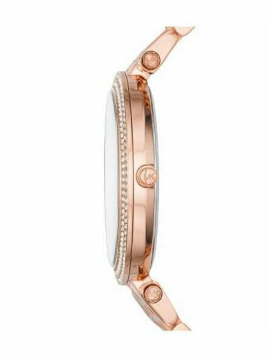 Michael Kors Darci Γυναικείο Ρολόι 39mm Μπαταρίας με Ροζ Χρυσό Μεταλλικό Μπρασελέ