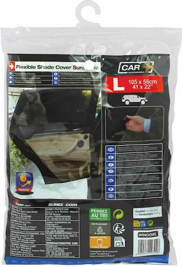Car+ Πλαϊνά Σκίαστρα Αυτοκινήτου Φιμέ Μαύρο 105x56εκ. 2τμχ