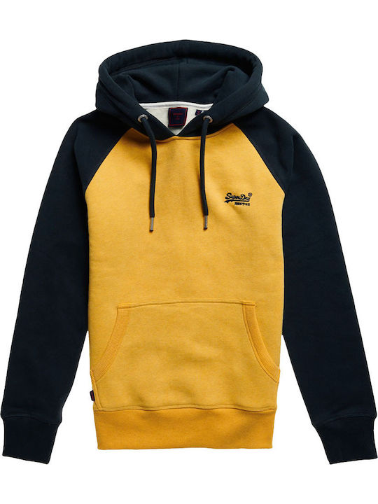 Ovin Vintage Sweatshirt with Hood Yellow