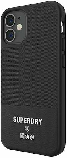 Superdry Molded Canvas Umschlag Rückseite Silikon / Stoff Schwarz (iPhone 12 mini)