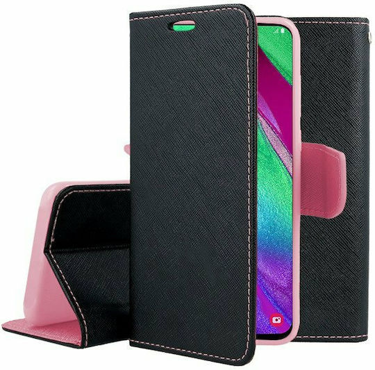 Fancy Wallet Δερματίνης Μαύρο (Redmi Note 9)